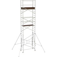 Metaltech 18ft. Easy-Set Aluminum Scaffold Tower with Guardrail and Outriggers — 800-Lb. Capacity, Model# AL-Q0106