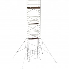Metaltech 24ft. Easy-Set Aluminum Scaffold Tower with Guardrail and Outriggers — 800-Lb. Capacity, Model# AL-Q0108
